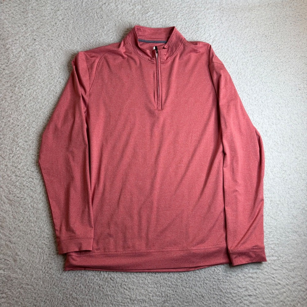 johnnie-O Mens XL Sully Quarter Zip Pullover Cardinal Red Heather JMKO1420